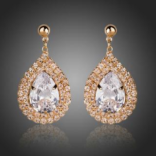 Francesca Petrucci Náušnice Swarovski Elements Muggia - Bílá/čirá E0107