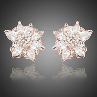 Francesca Petrucci Náušnice Swarovski Elements Nathalie - Bílá/čirá E0240