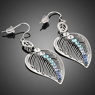 Francesca Petrucci Náušnice Swarovski Elements Pavone - Světle modrá E0009