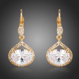 Francesca Petrucci Náušnice Swarovski Elements Rosana - Bílá/čirá E0146