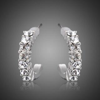 Francesca Petrucci Náušnice Swarovski Elements Roslina - Bílá/čirá E0022