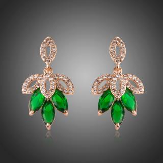 Francesca Petrucci Náušnice Swarovski Elements Sebastiana - Zelená E0271