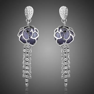 Francesca Petrucci Náušnice Swarovski Elements Villa - květina - Šedá E0262