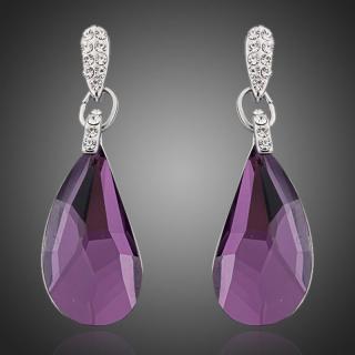 Francesca Petrucci Náušnice Swarovski Elements Viola - Fialová E0091