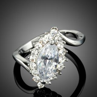 Francesca Petrucci Prsten Swarovski Elements Affini - Bílá/čirá / 54 P0165