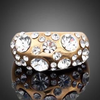 Francesca Petrucci Prsten Swarovski Elements Amedeo,vel. 54,57 a 59 - Bílá/čirá / 59 P0023