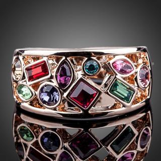 Francesca Petrucci Prsten Swarovski Elements Anastacio, vel. 57 a 59 - 57 / Barevná/více barev P0097