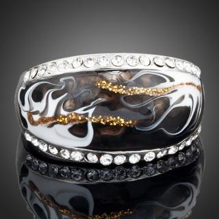 Francesca Petrucci Prsten Swarovski Elements Bellissa - Černá / 57 P0013