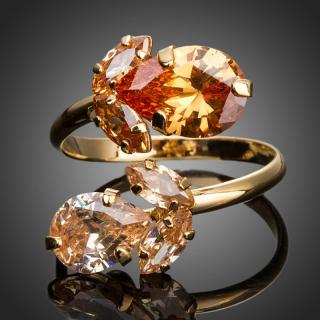 Francesca Petrucci Prsten Swarovski Elements Brys - nastavitelná / Oranžová P0141
