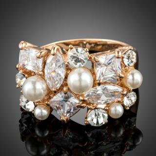 Francesca Petrucci Prsten Swarovski Elements Buiron - 57 / Bílá/čirá P0183