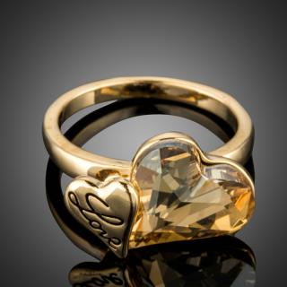 Francesca Petrucci Prsten Swarovski Elements Filippi - srdíčko - 57 / Champagne P0180