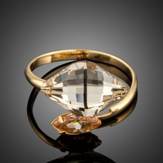 Francesca Petrucci Prsten Swarovski Elements Franseze - nastavitelná / Zlatá P0188