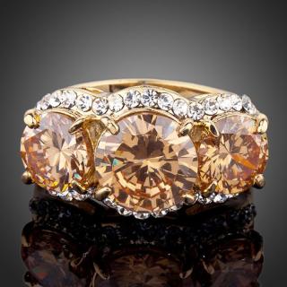 Francesca Petrucci Prsten Swarovski Elements Garofalo - 57 / Champagne P0081