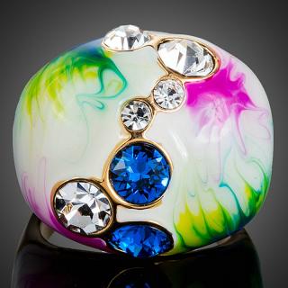 Francesca Petrucci Prsten Swarovski Elements Paolo - Barevná/více barev / 57 P0145