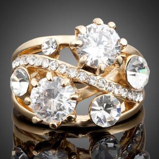 Francesca Petrucci Prsten Swarovski Elements Serpico - Bílá/čirá / 54 P0005