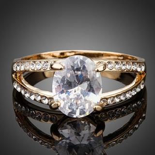Francesca Petrucci Prsten Swarovski Elements Trapani - 57 / Bílá/čirá P0119