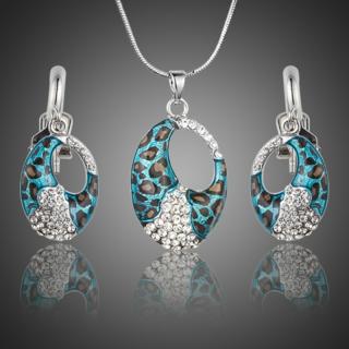 Francesca Petrucci Souprava náhrdelníku a náušnic Swarovski Elements Anastasia - 41 cm + 4 cm (prodloužení) / Světle modrá SET0182