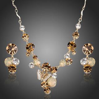 Francesca Petrucci Souprava náhrdelníku a náušnic Swarovski Elements Annie - 39 cm + 3 cm (prodloužení) / Champagne SET0155