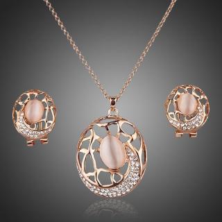 Francesca Petrucci Souprava náhrdelníku a náušnic Swarovski Elements Apollina - Zlatá / 40 cm + 3 cm (prodloužení) SET0018