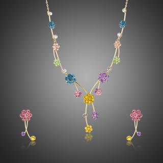 Francesca Petrucci Souprava náhrdelníku a náušnic Swarovski Elements Dulceé - 42 cm + 5 cm (prodloužení) / Barevná/více barev SET0228