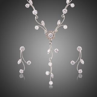 Francesca Petrucci Souprava náhrdelníku a náušnic Swarovski Elements Elenora - 41 cm + 5 cm (prodloužení) / Bílá/čirá SET0249