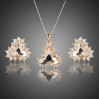 Francesca Petrucci Souprava náhrdelníku a náušnic Swarovski Elements Gianina - 37 cm + 3 cm (prodloužení) / Zlatá SET0180