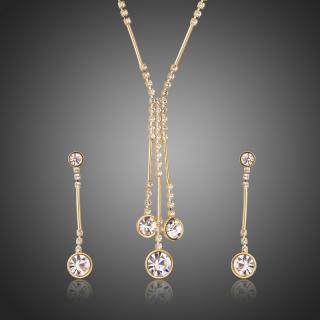 Francesca Petrucci Souprava náhrdelníku a náušnic Swarovski Elements Lagomarsino - Bílá/čirá / 41 cm + 5 cm (prodloužení) SET0237
