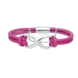 Manoki Náramek Avril přírodní kůže a chirurgická ocel - infinity - 19 cm (S) / Fialová BA353SP