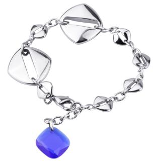 Manoki Náramek Florencia  chirurgická ocel - 21 cm (XL) / Tmavě modrá BA109