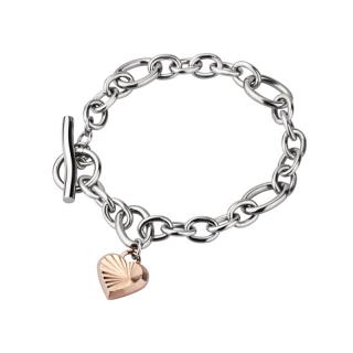 Manoki Náramek Nina chirurgická ocel - srdce - Zlatá / 21 cm (XL) BA113R