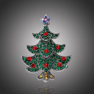 MCK Style Vánoční brož Swarovski Elements Alberello - vánoční stromek - Barevná/více barev B3015