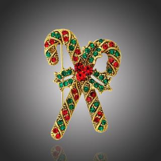 MCK Style Vánoční brož Swarovski Elements Corinne - vánoční cukrovinka - Barevná/více barev B3016