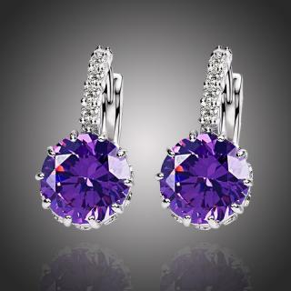 Sisi Jewelry Náušnice Swarovski Elements Bernadette Ametyst - Fialová E1112
