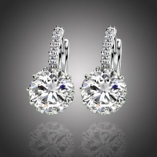 Sisi Jewelry Náušnice Swarovski Elements Bernadette - Bílá/čirá E1108