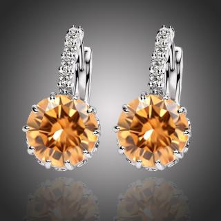 Sisi Jewelry Náušnice Swarovski Elements Bernadette Champagne - Zlatá E1129