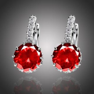 Sisi Jewelry Náušnice Swarovski Elements Bernadette Light Garnet - Červená E4002