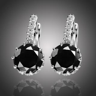 Sisi Jewelry Náušnice Swarovski Elements Bernadette Night - Černá E1114