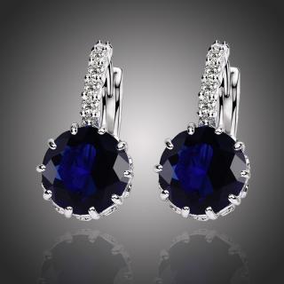 Sisi Jewelry Náušnice Swarovski Elements Bernadette Sapphire - Tmavě modrá E1111