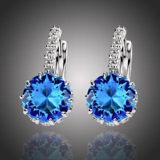 Sisi Jewelry Náušnice Swarovski Elements Bernadette Topaz - Světle modrá E1110