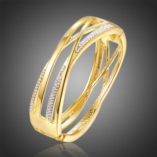 Victoria Filippi Bangles náramek se zirkony Roque Gold - Bílá/čirá BN0111
