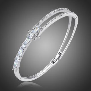 Victoria Filippi Bangles náramek Swarovski Elements Magdalena - Bílá/čirá BN0103