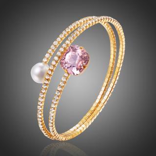Victoria Filippi Bangles náramek Swarovski Elements Mariani - Růžová BN0108