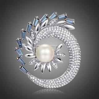 Victoria Filippi Brož Swarovski Elements Agnesi - Modrá B0109