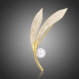 Victoria Filippi Brož Swarovski Elements Edmonda - Zlatá B0095
