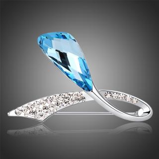 Victoria Filippi Brož Swarovski Elements Enrichetta - Světle modrá B0082