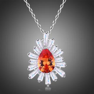 Victoria Filippi Náhrdelník Swarovski Elements Barzetti - Oranžová / 39 cm + 5 cm (prodloužení) NH0240