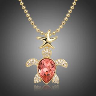Victoria Filippi Náhrdelník Swarovski Elements Cerefino - želva - Růžová / 36 cm + 5 cm (prodloužení) NH0290