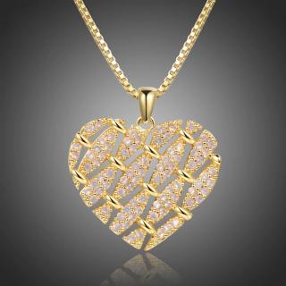Victoria Filippi Náhrdelník Swarovski Elements Cristiani - srdce - 40 cm + 5 cm (prodloužení) / Zlatá NH0288