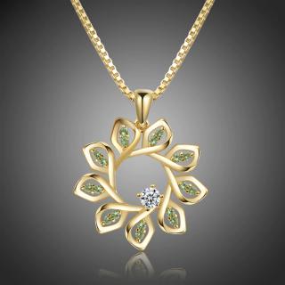 Victoria Filippi Náhrdelník Swarovski Elements Remigio - 40 cm + 5 cm (prodloužení) / Zelená NH0285