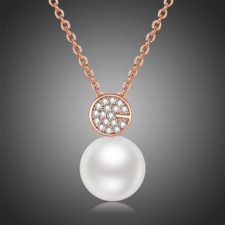Victoria Filippi Náhrdelník Swarovski Elements s perlou Gioaccino - 40 cm + 5 cm (prodloužení) / Bílá/čirá NH0246